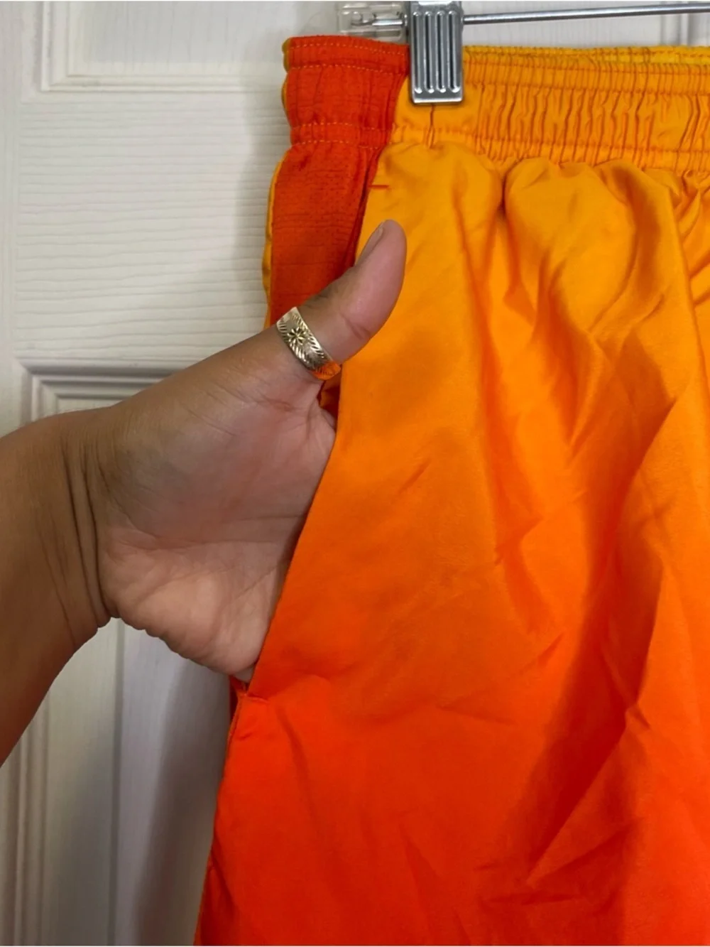 Nike Sportswear Pinwheel Challenger Shorts Mens XL Orange Lined Running Gym